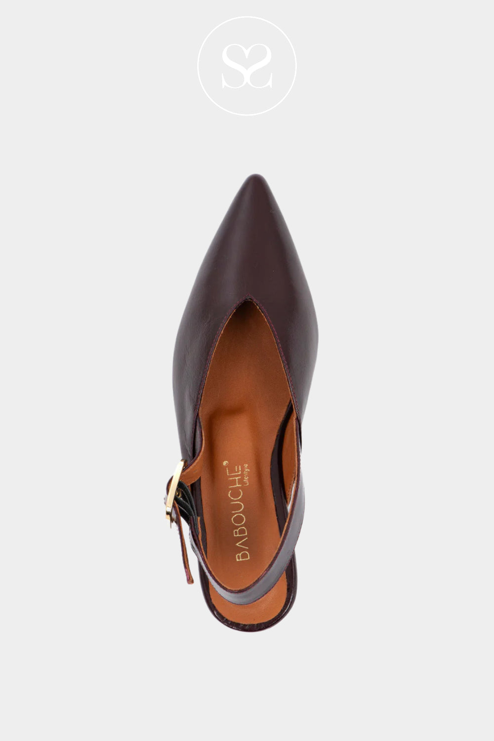 Babouche Wine Slingback Flats - Sheri