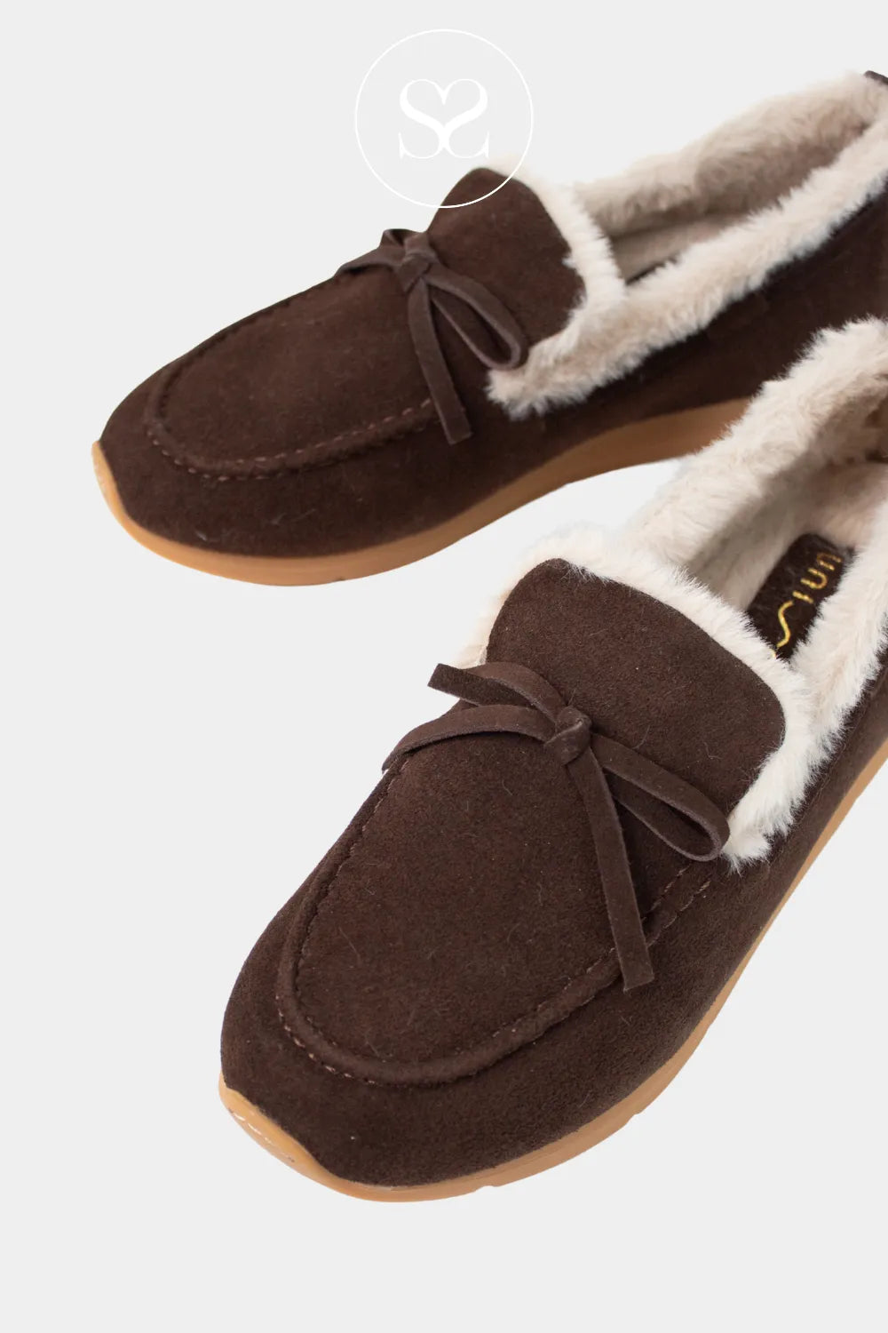 UNISA CHOCOLATE BROWN SUEDE SLIP ON MOCKERSON SHOES DIPEL FOR WOMEN