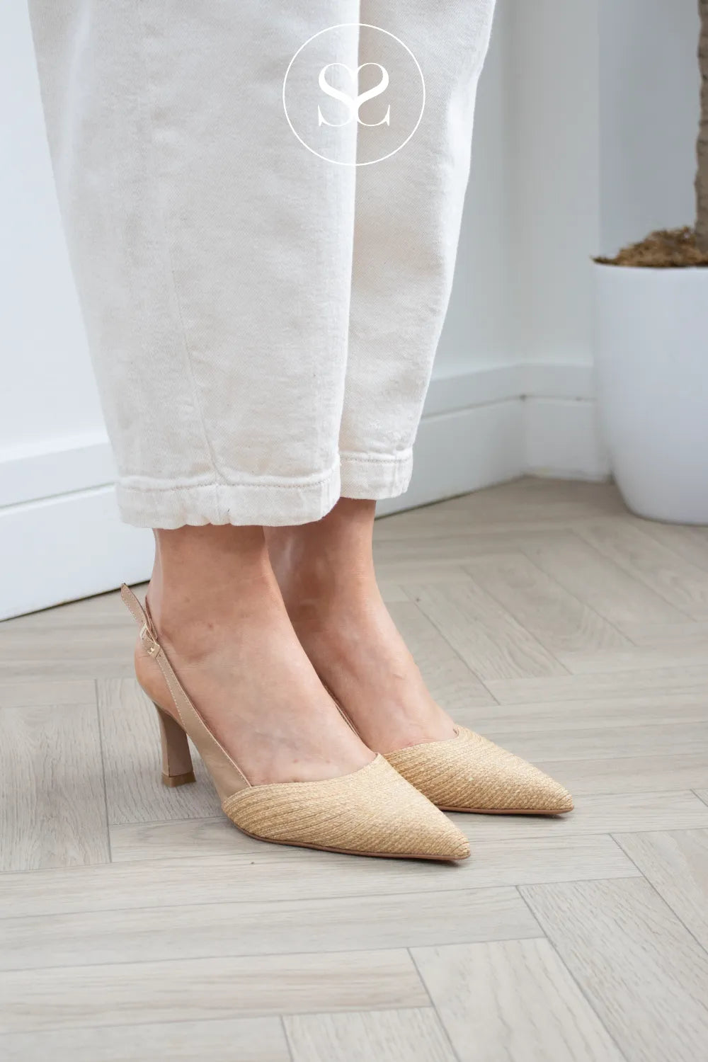 Angel Alarcon Camel Woven Sling-backs Carola