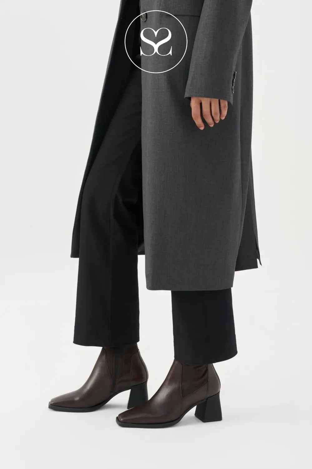 Vagabond Chocolate Brown Sock Ankle Boots - Hedda 5602-302