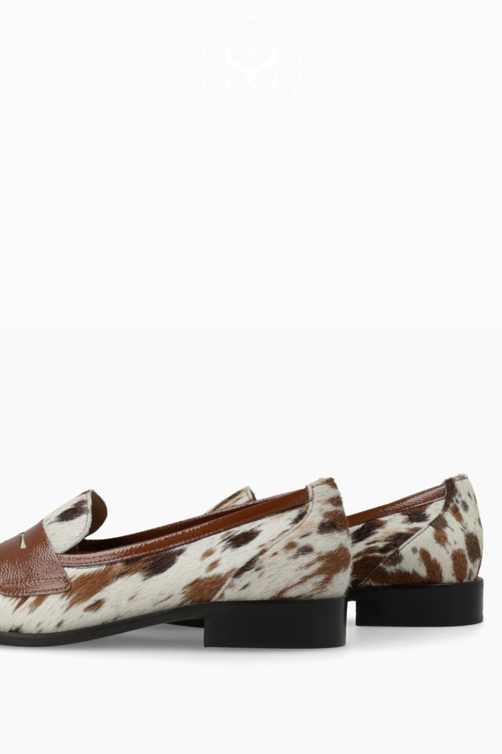Loafers with cowhide pattern on a white background - Lodi shoes in Ireland