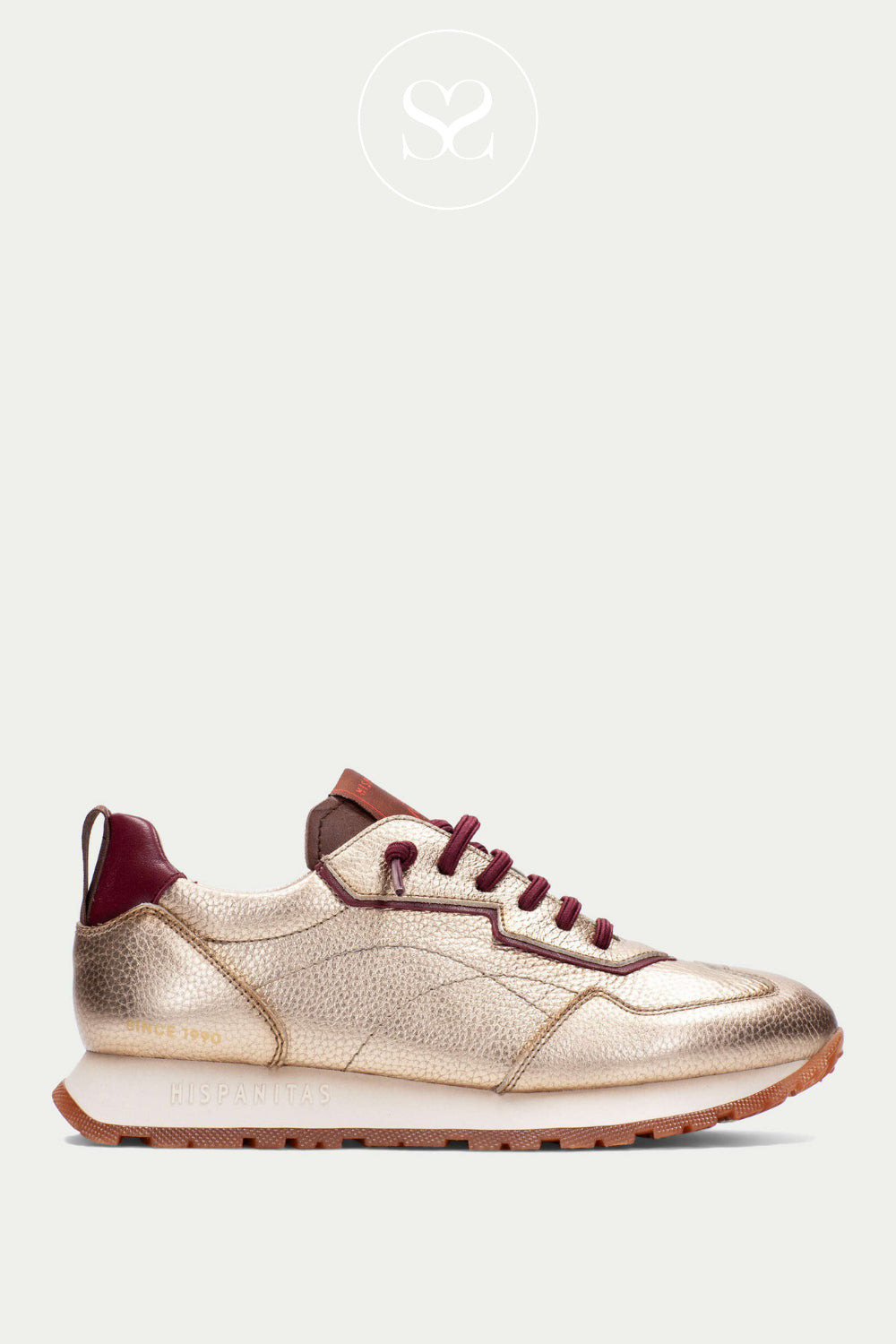 HISPANITAS GOLD LEATHER PULL ON TRAINERS CHI254312