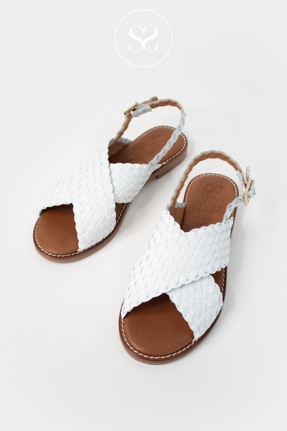 Oh My Sandals White Flat Sandals 5839