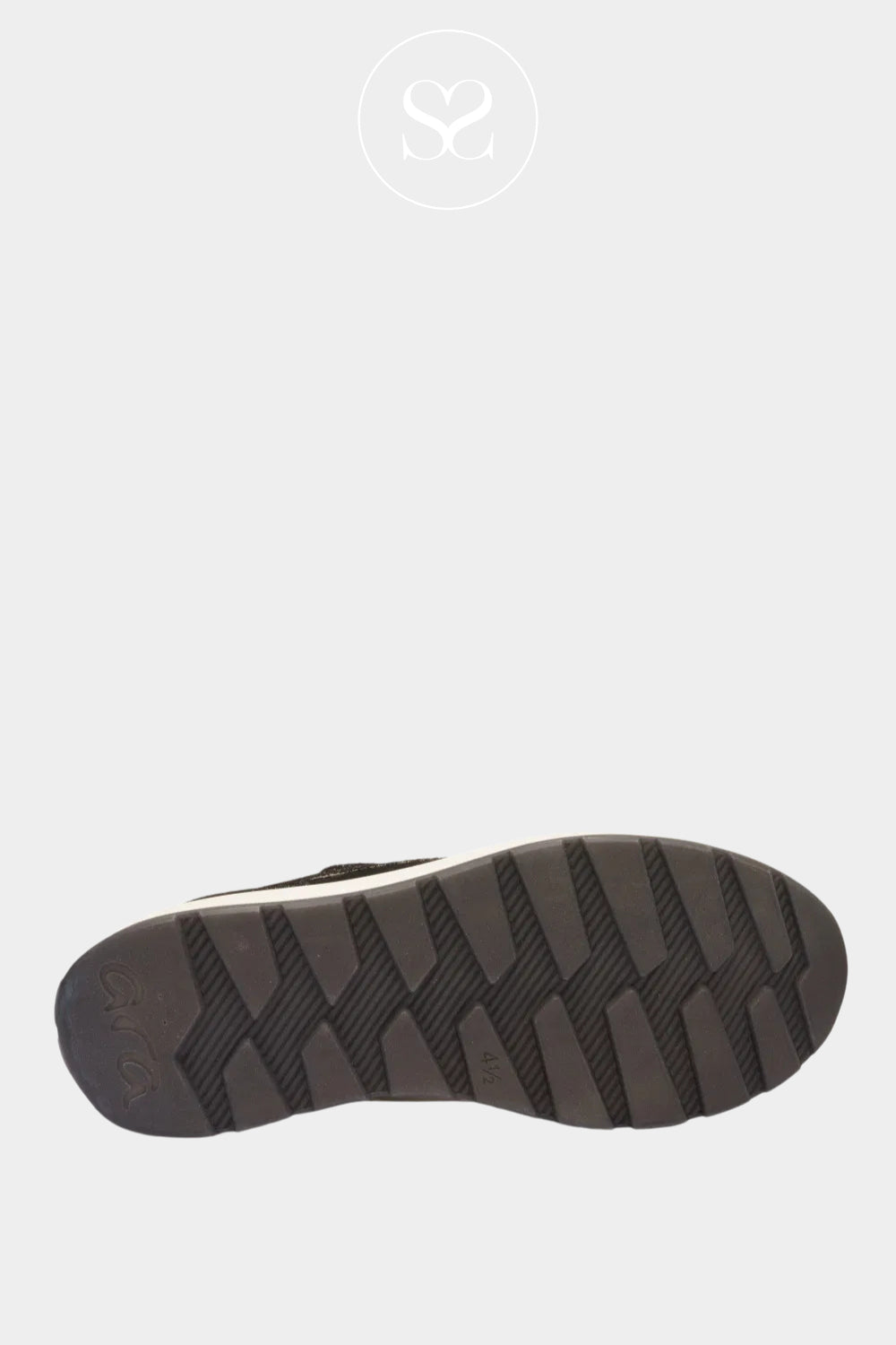 ARA BLACK WEDGE SNEAKER WITH RUBBER GRIP SOLE 12-25112