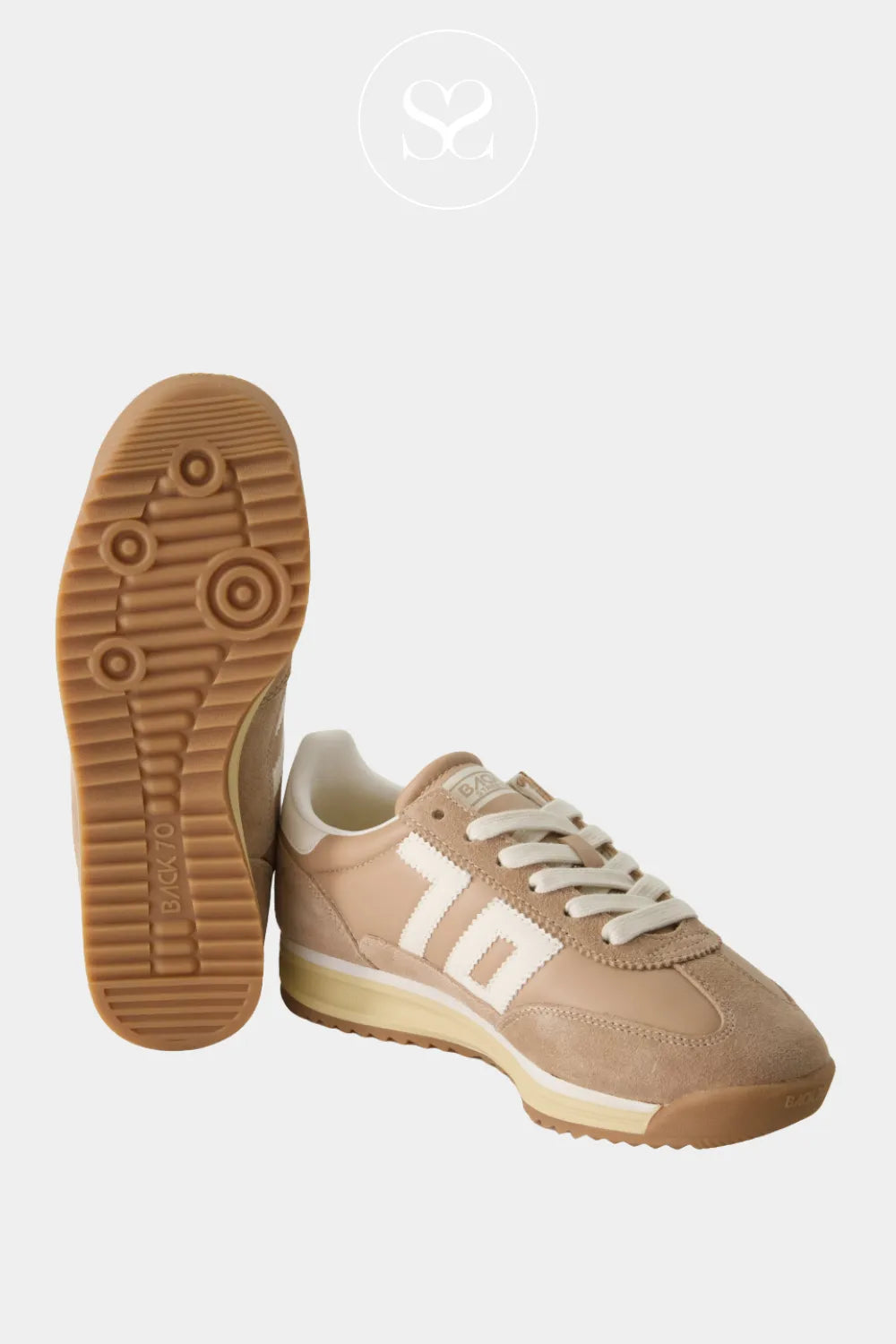 BACK70 Taupe Retro Trainers - Jogger Effortless retro style with a modern twist