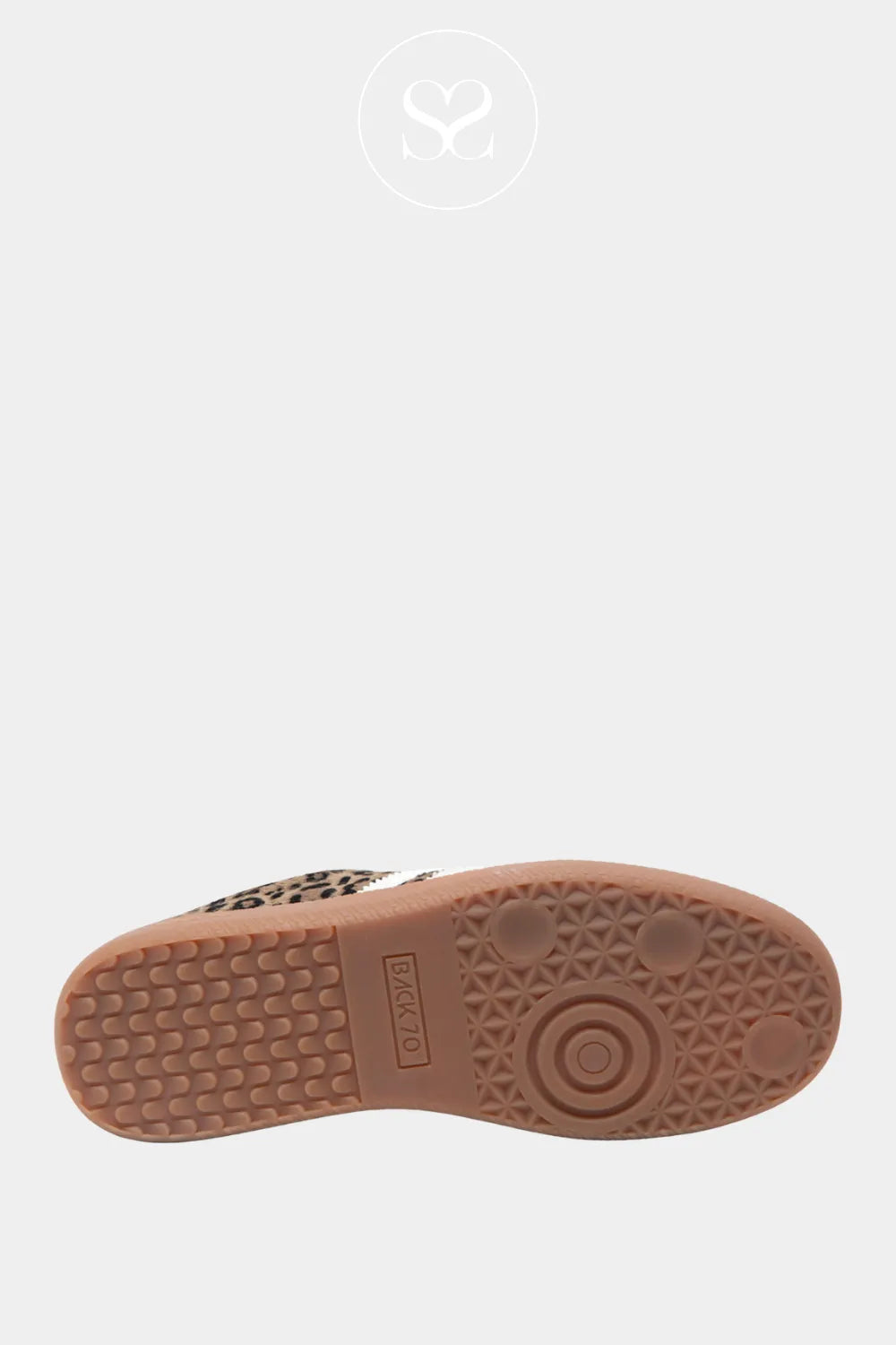 BACK70 LEOPARD PRINT LOW PROFILE TRAINERS CLOUD P23 WITH GUM SOLE AND LACES FOR CLOSURE