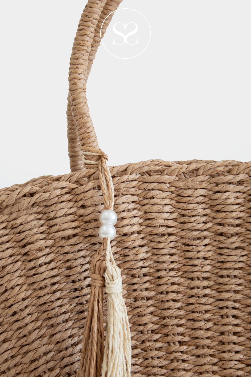 6025 DARK CAMEL WOVEN SHOPPER HANDBAG