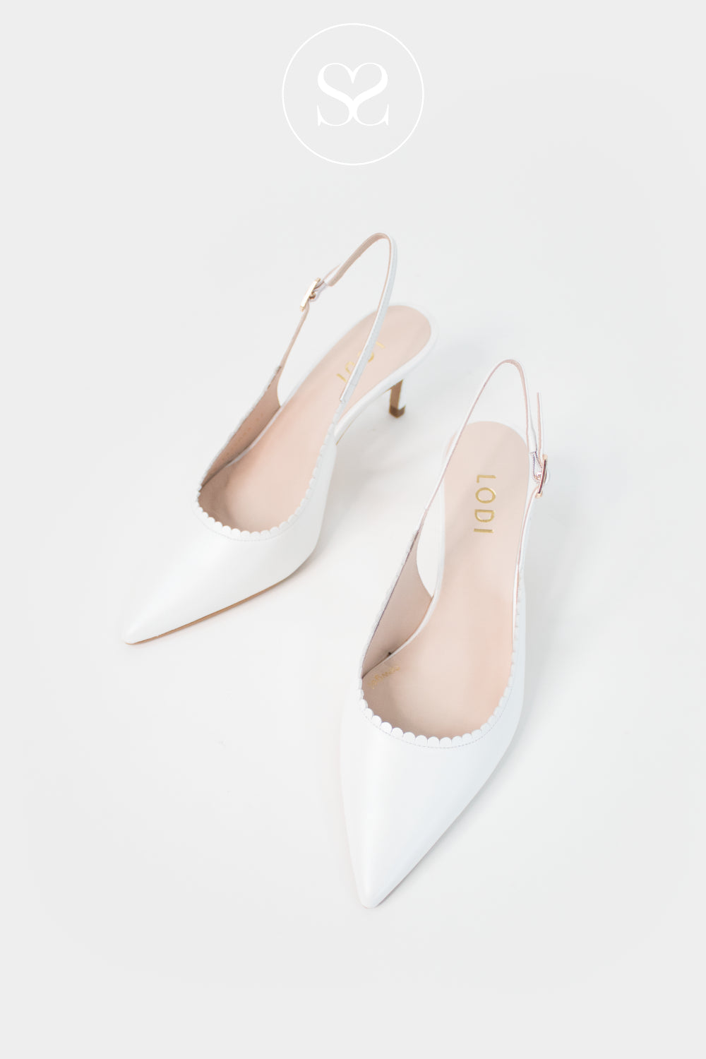 Lodi Pearl White Slingback Heels-Noan