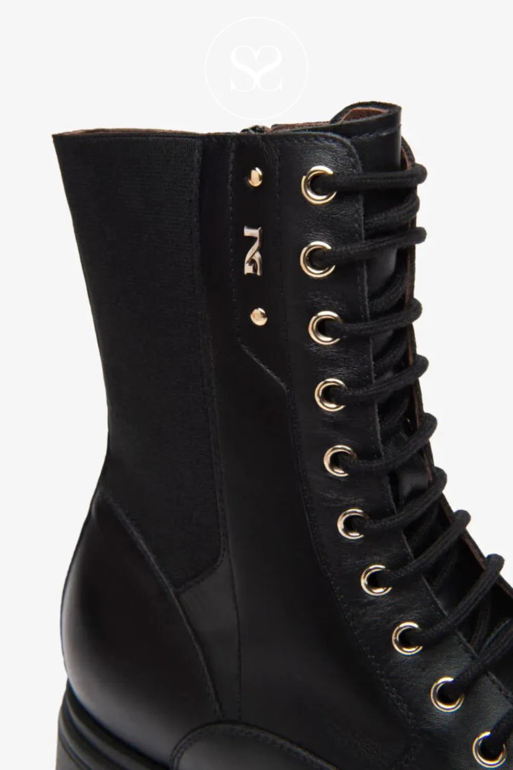 NERO GIARDINI BLACK MILITARY INSPIRED LACE UP ANKLE BOOTS I514900D