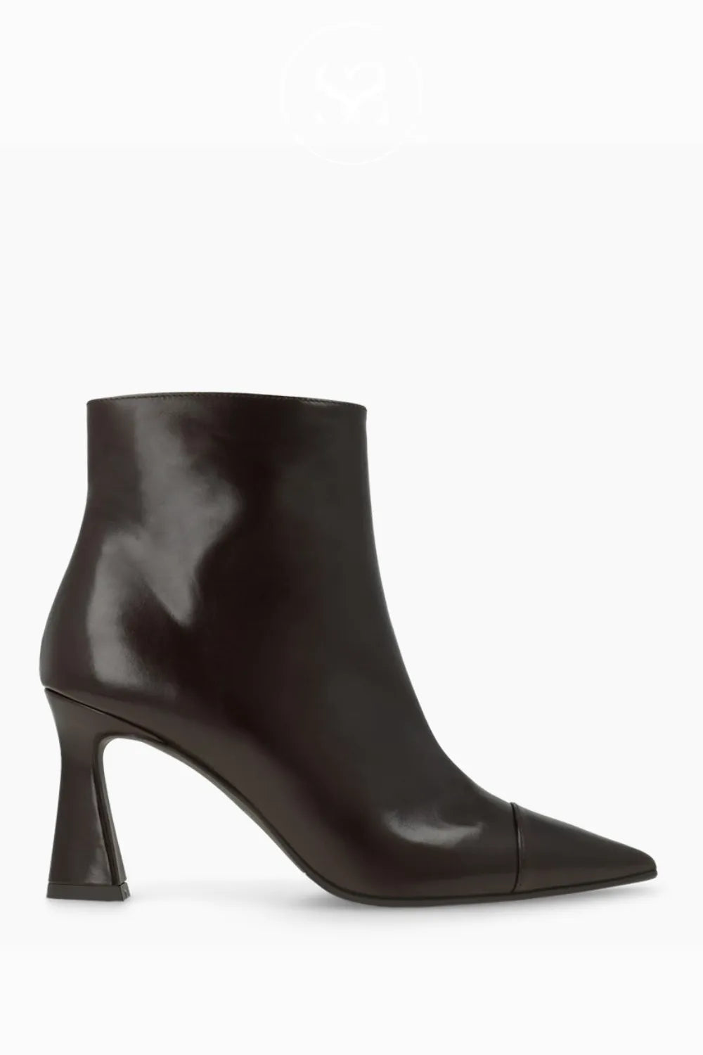 LODI CHOCOLATE BROWN FLARED HEEL POINTED TOE ANKLE BOOTS RACON FOR WOMEN WITH POINTED TOE