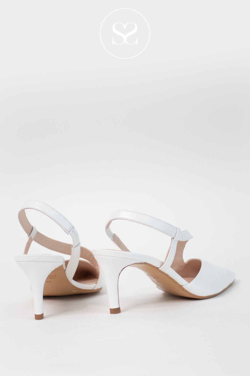 LODI White Pointed Toe Slingback Heels-Ireland