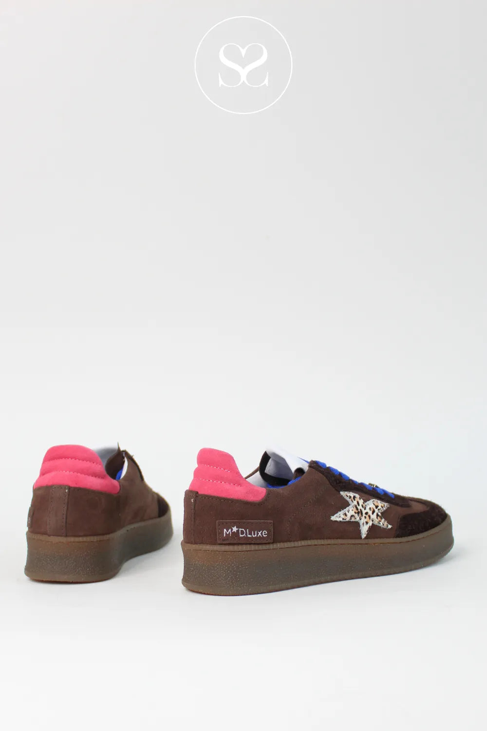 MELINE BROWN SUEDE PLATFORM TRAINERS W-105 IRELAND