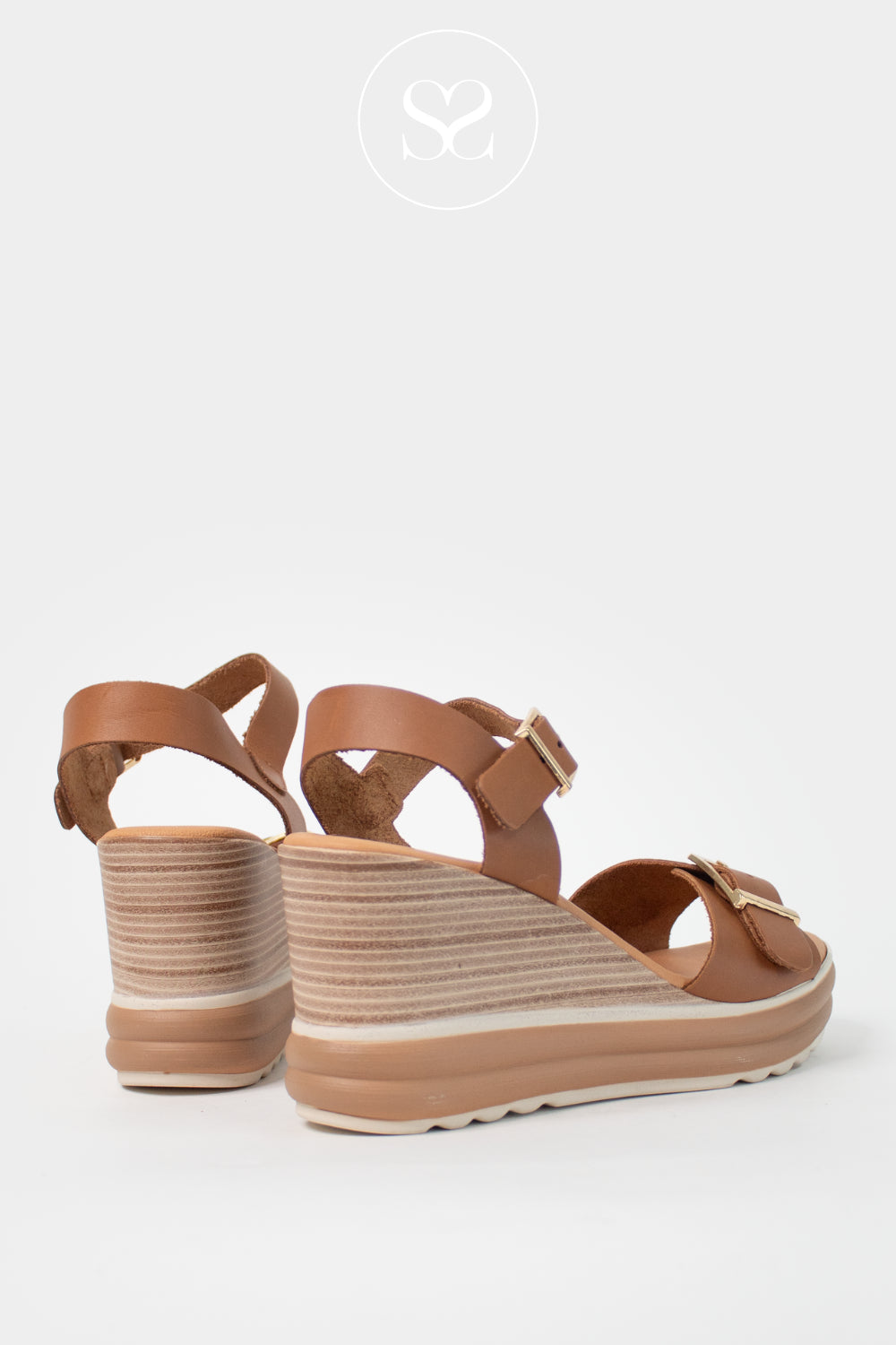 Oh My Sandals Tan Wedge Sandals 6003