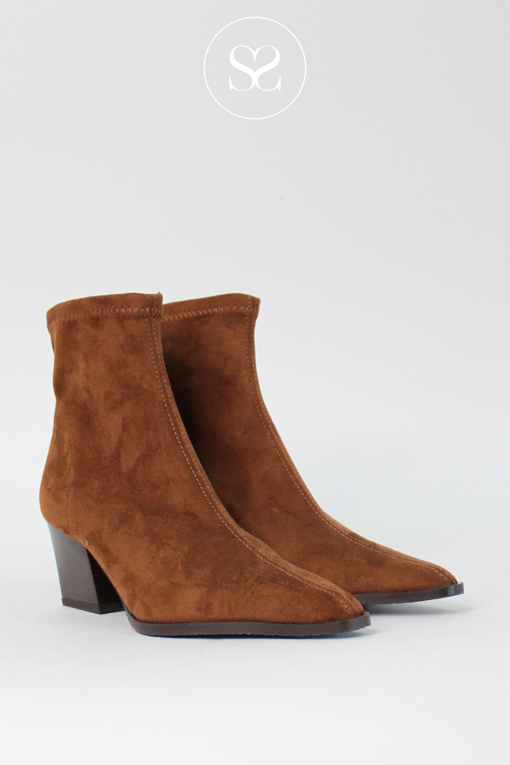 Miss Elastic Brown Western Style Sock Boots - 78151 Ireland
