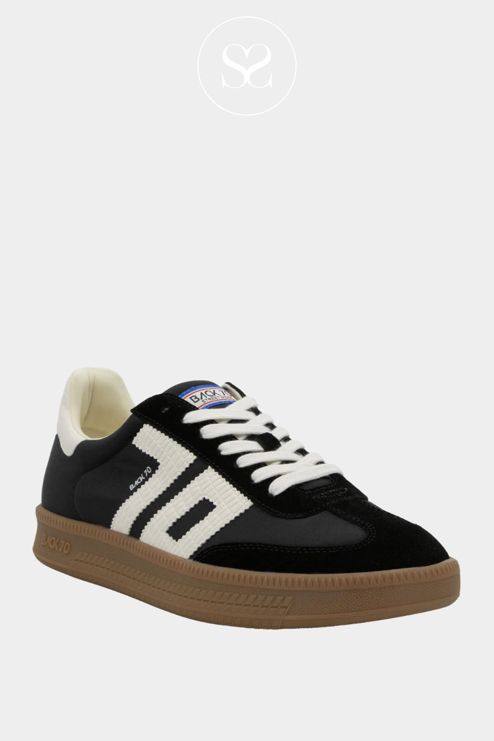 Back70 Black Retro Trainers - Double