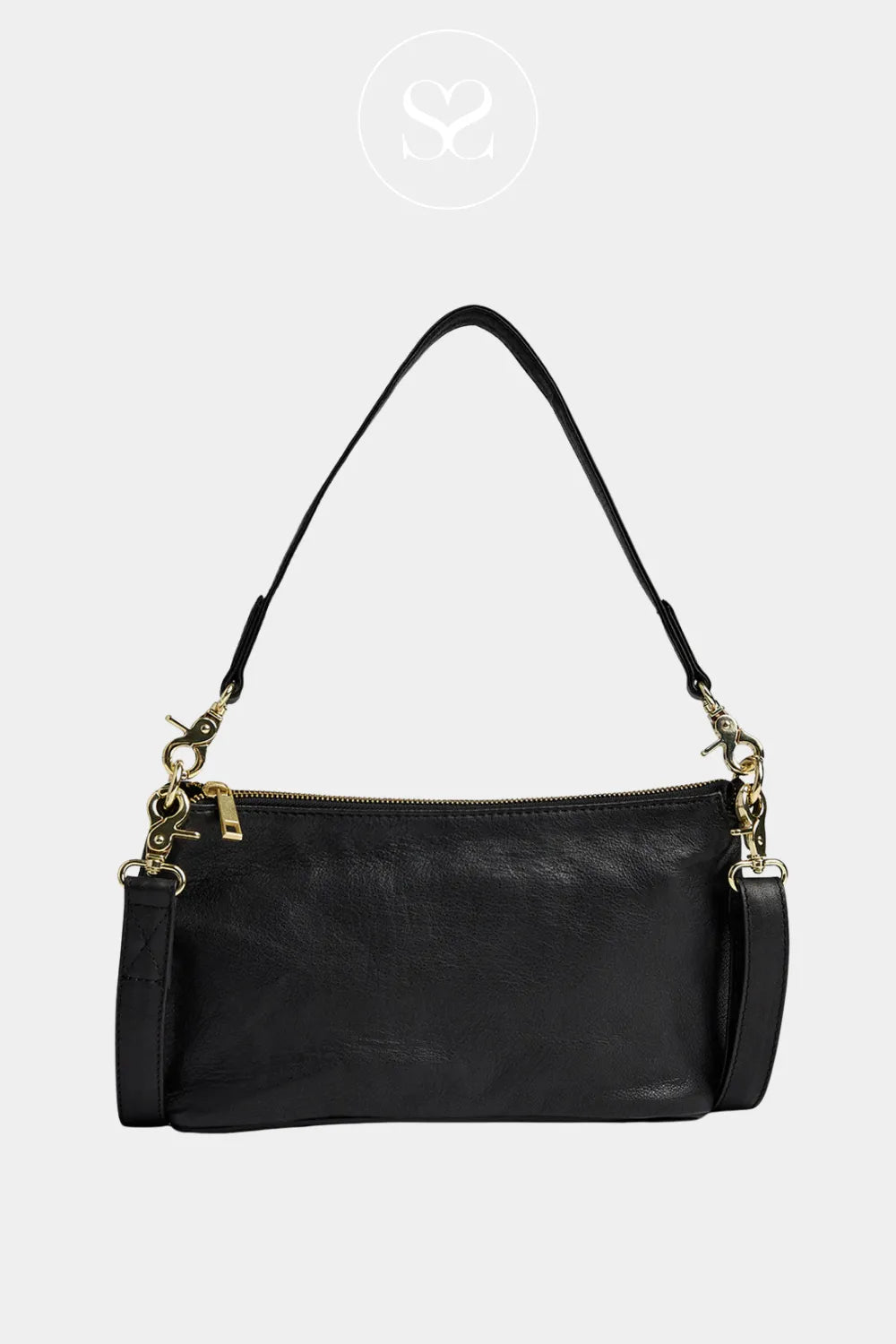 Depeche Black Dual Strap Handbag 16558