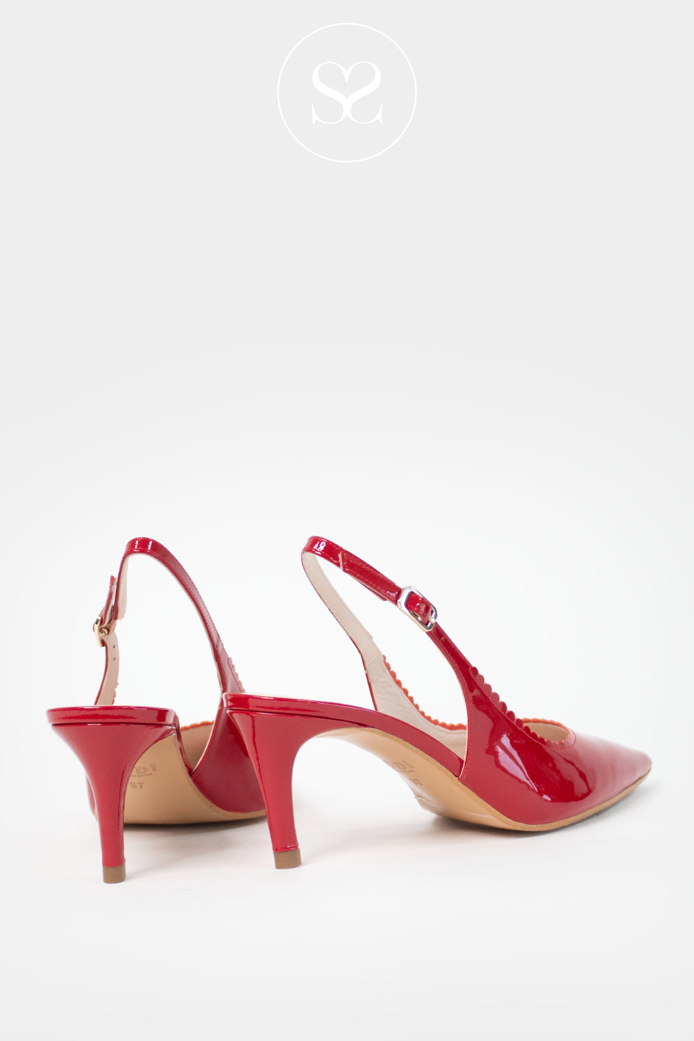 Lodi Red Slingback Heels With Gel Cushioned Insole For Women
