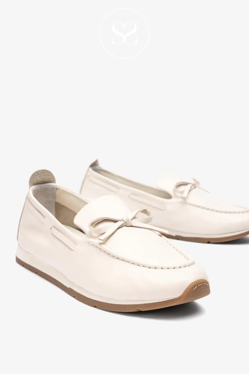 Unisa Off White Slip On Loafer With Bow-Ireland
