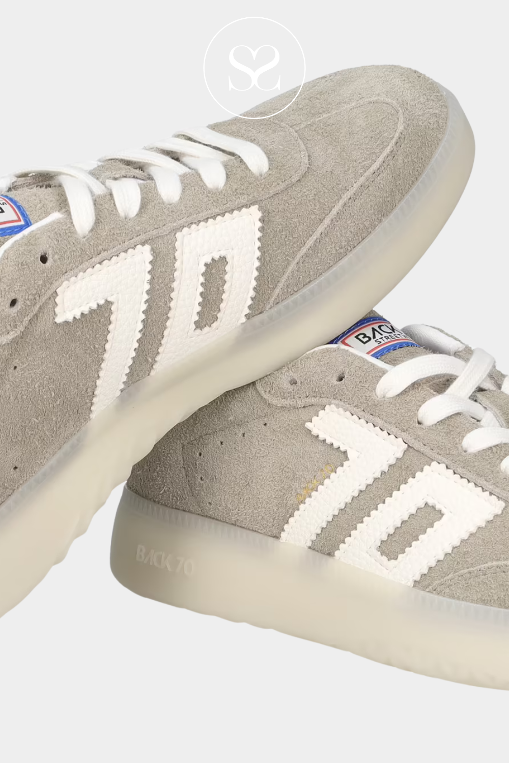 BACK 70 ART BOSTON ARMY GREY SUEDE CHUNKY TRAINERS