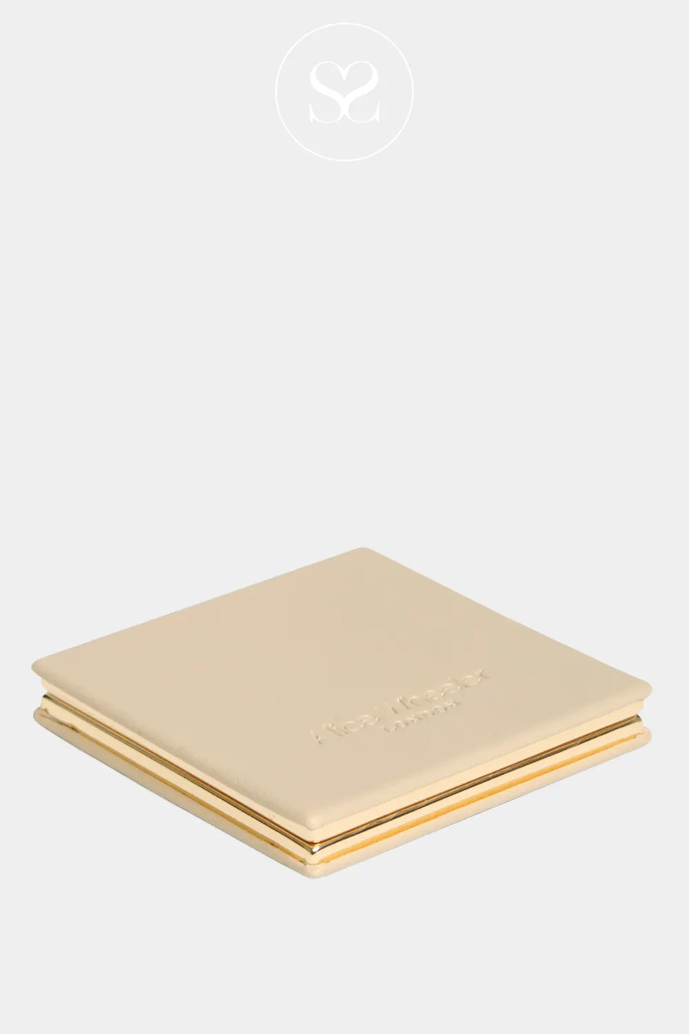 ALICE WHEELER LIGHTWEIGHT SAND SQUARE COMPACT MIRROR FOR WOMEN