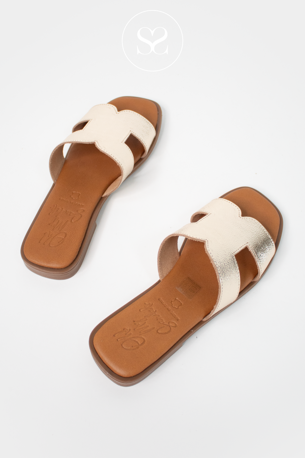 OH MY SANDALS GOLD SLIDER SANDALS 5580