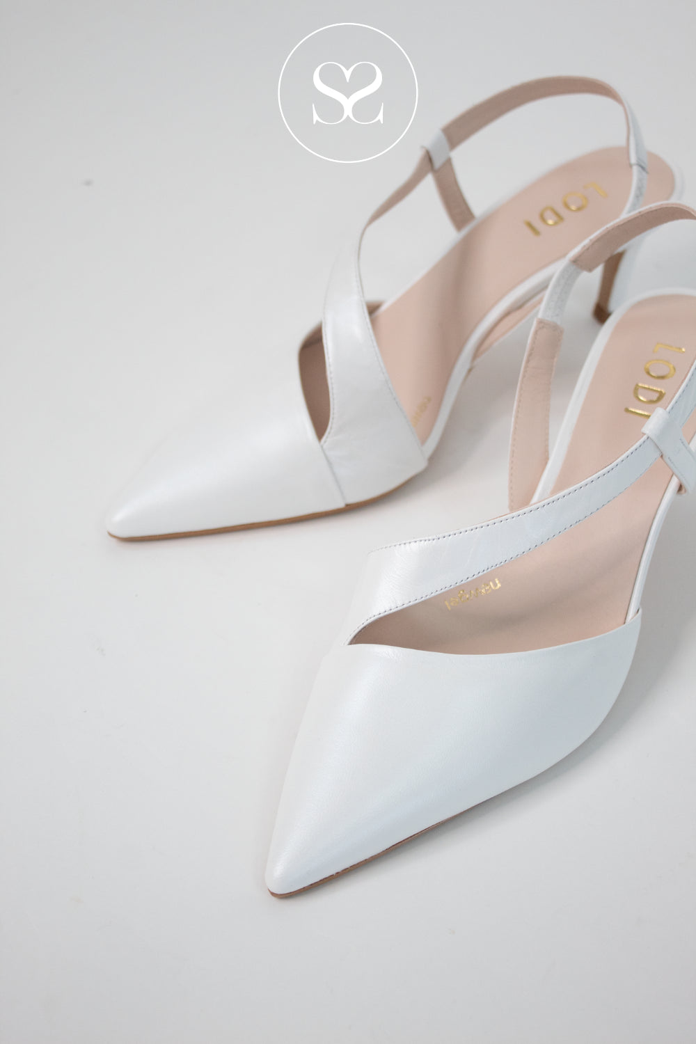 LODI White Pointed Toe Heels With Gel Cushioning