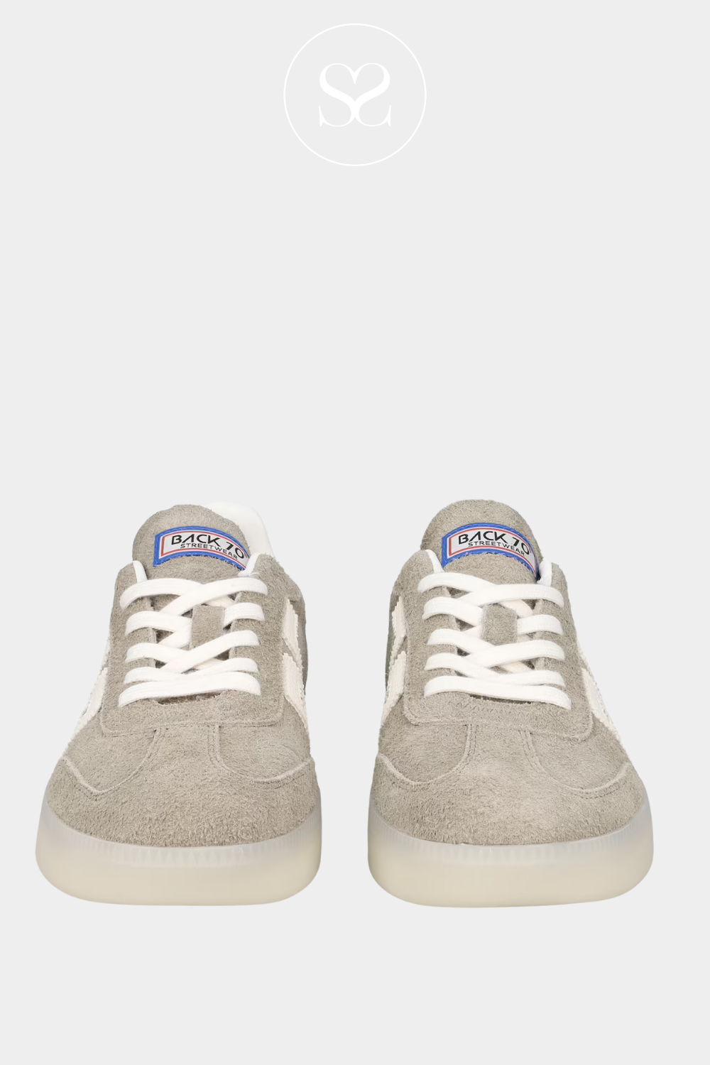 BACK 70 ART BOSTON ARMY GREY SUEDE CHUNKY TRAINERS