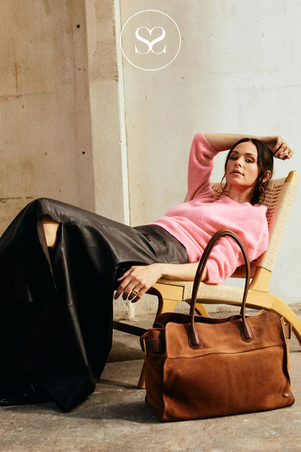 Depeche Brown Suede Shopper / Tote Bag - 16640