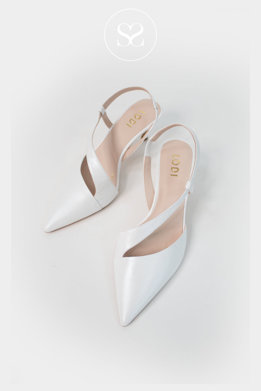 LODI White Pointed Toe Heels For Women