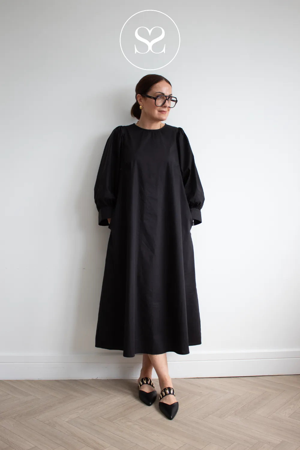Babouche Black Ballerina Sliders - Grace
