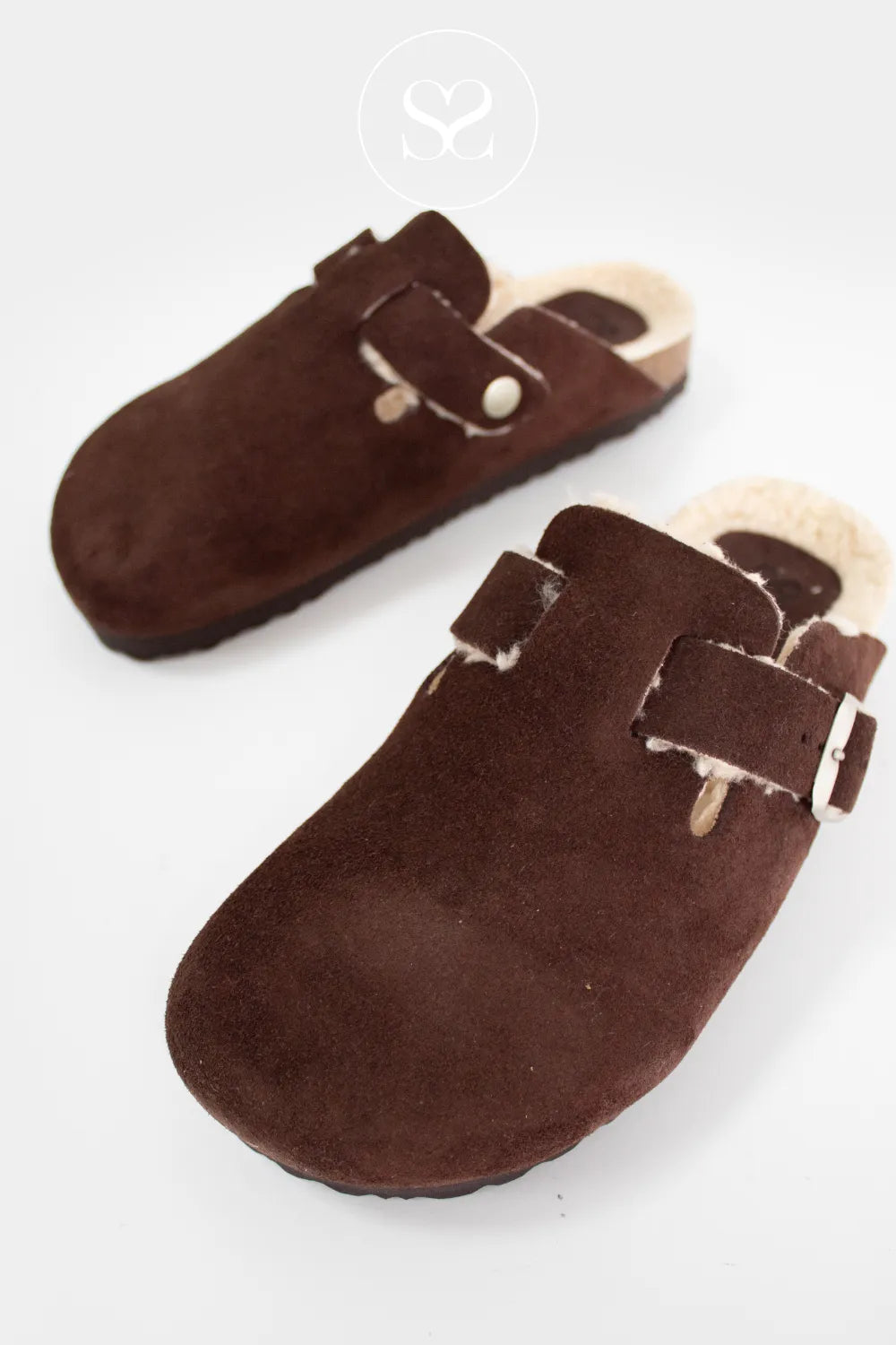 ANOTHER STEP BROWN SUEDE SLIDER STYLE SLIPPERS SEW2501