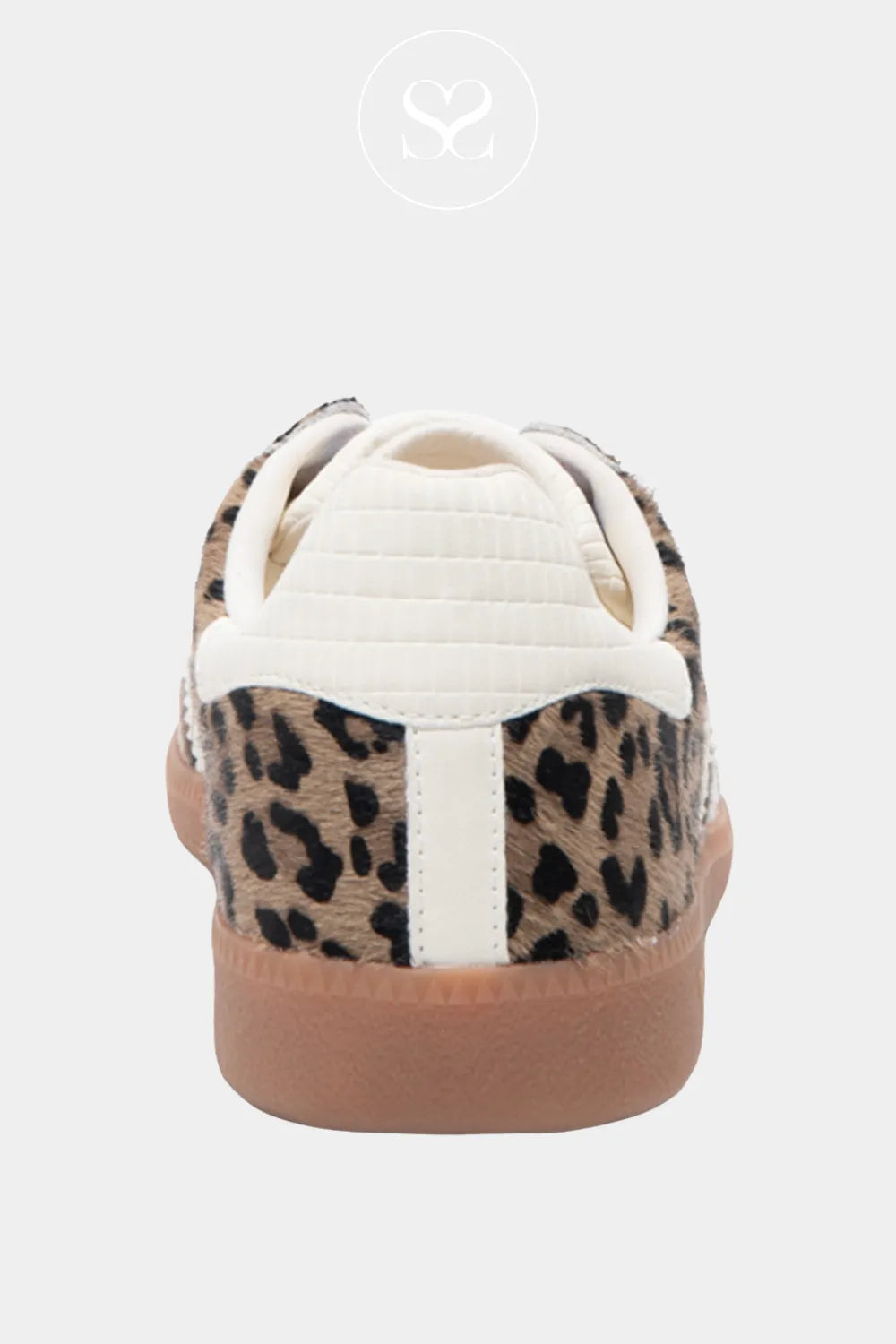 BACK70 LEOPARD PRINT LOW PROFILE TRAINERS CLOUD P23 WITH WHITE HEEL DETAIL