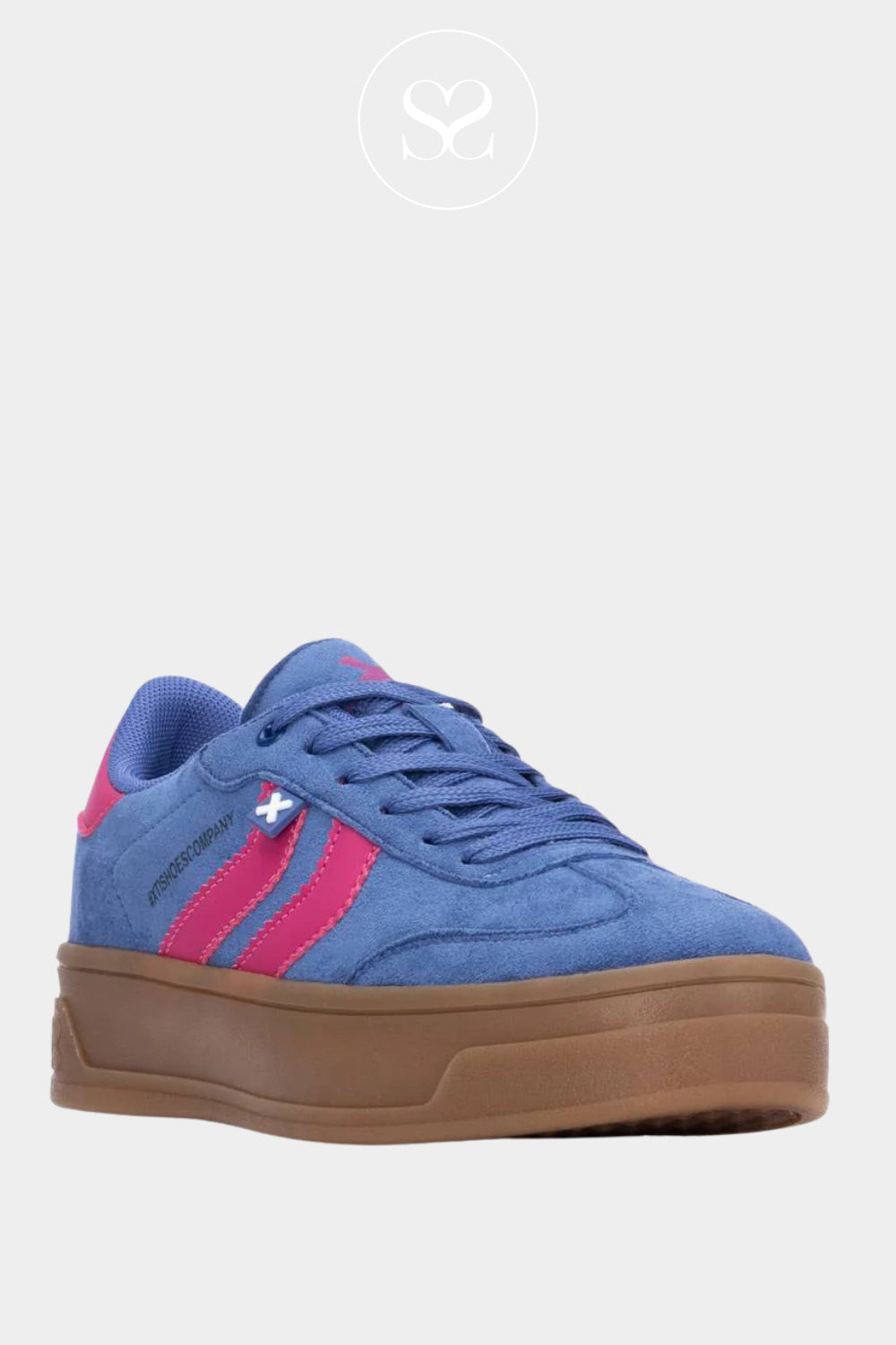 XTI BLUE AND PINK CHUNKY PLATFORM TRAINERS 144586