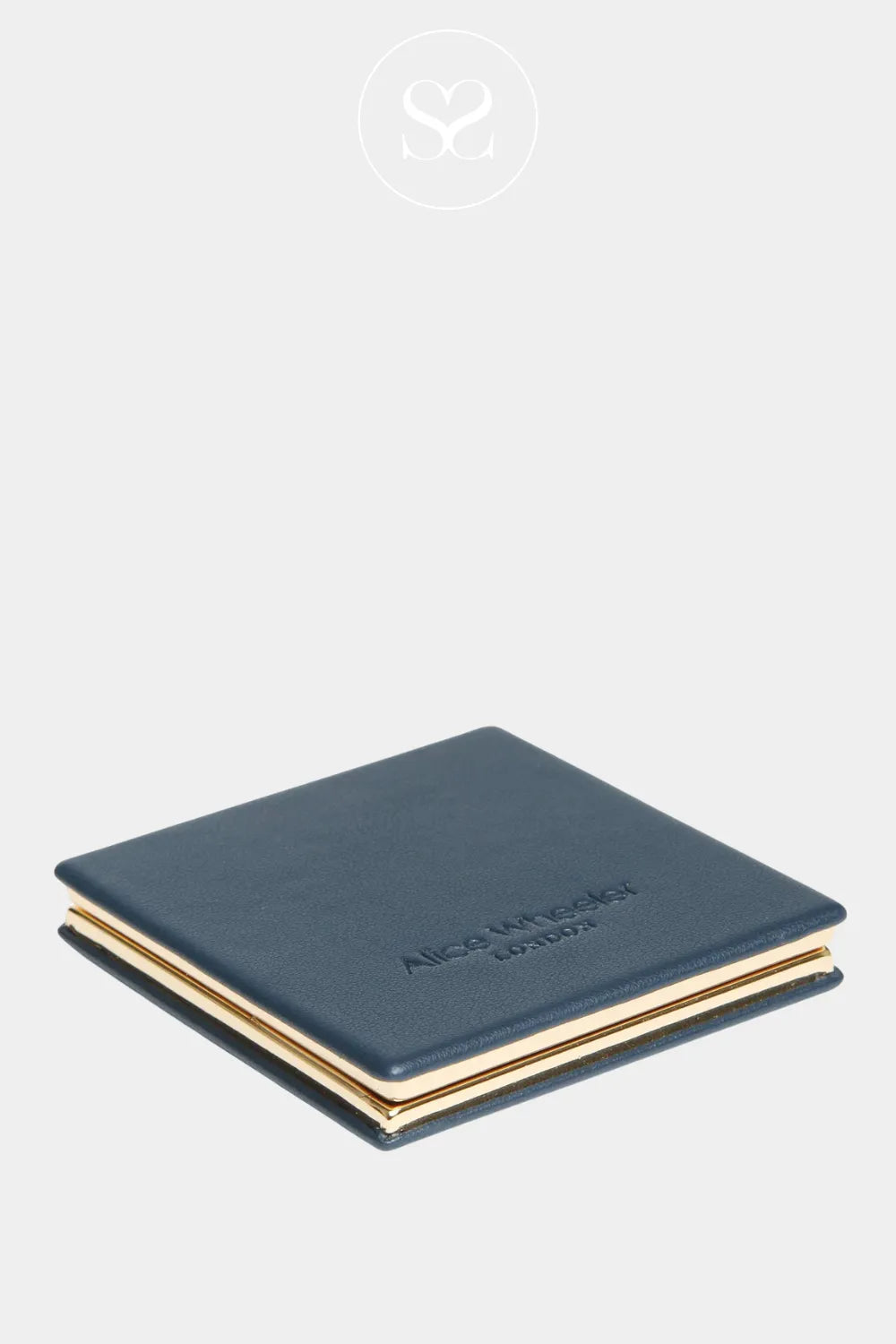 ALICE WHEELER LIGHTWEIGHT NAVY SQUARE COMPACT MIRROR FOR WOMEN