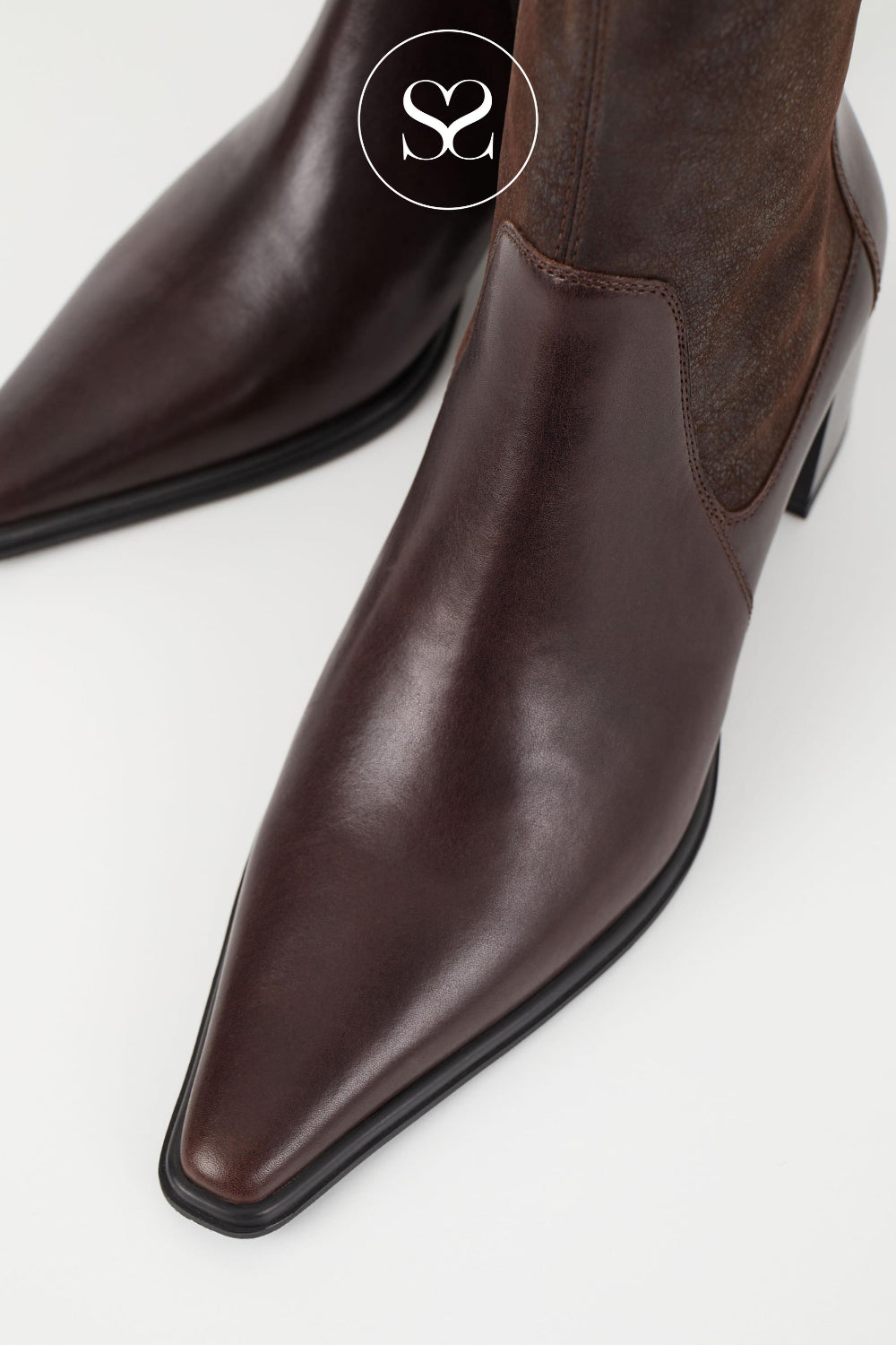 Comfortable and versatile brown Vagabond Giselle sock boots for a chic, everyday look.