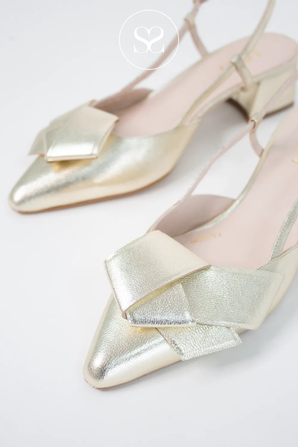 LODI Gold Slingback Heels - DIMI