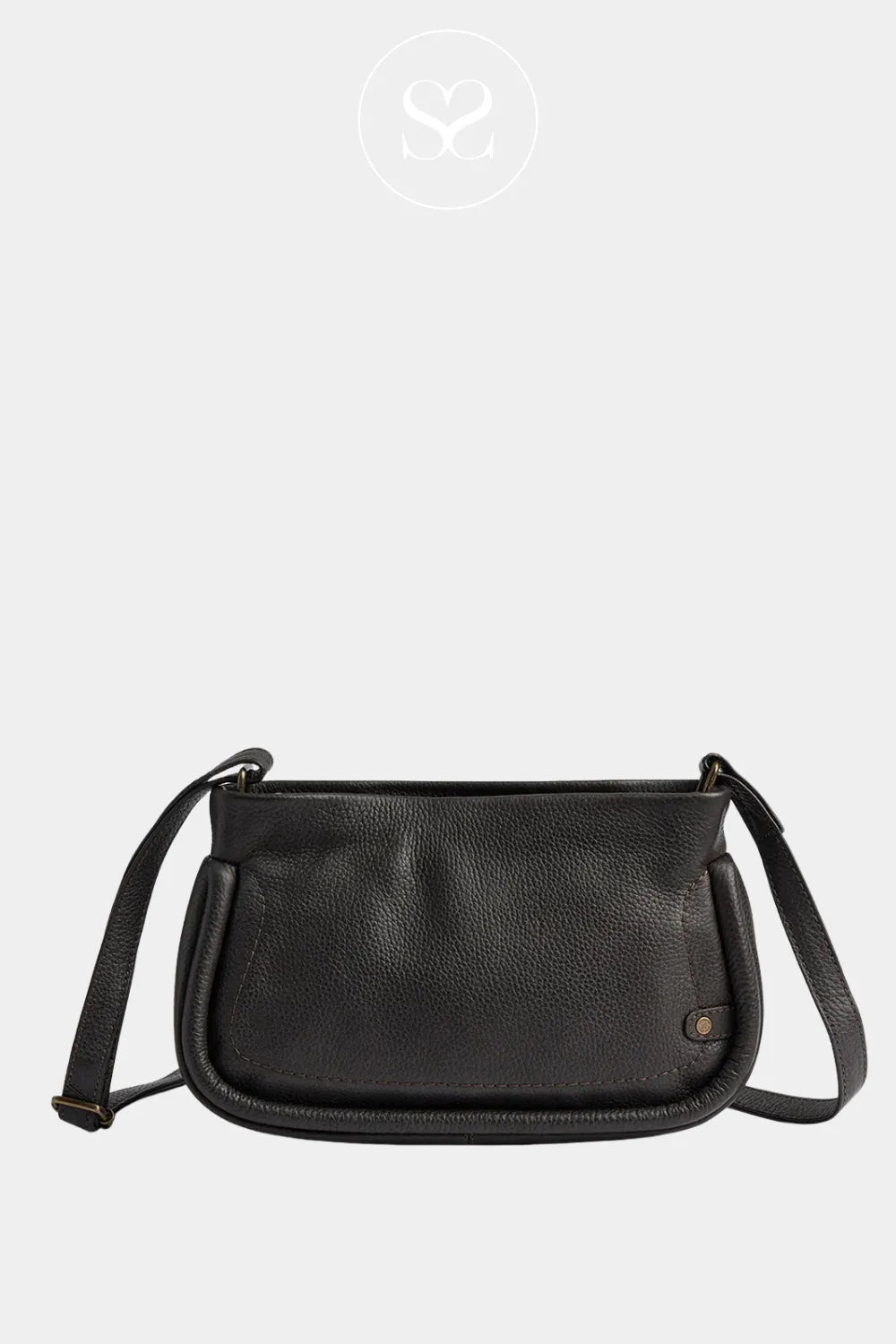 Depeche Dark Brown Cross-body Handbag 16926 for women made from soft leather , wide zip opening