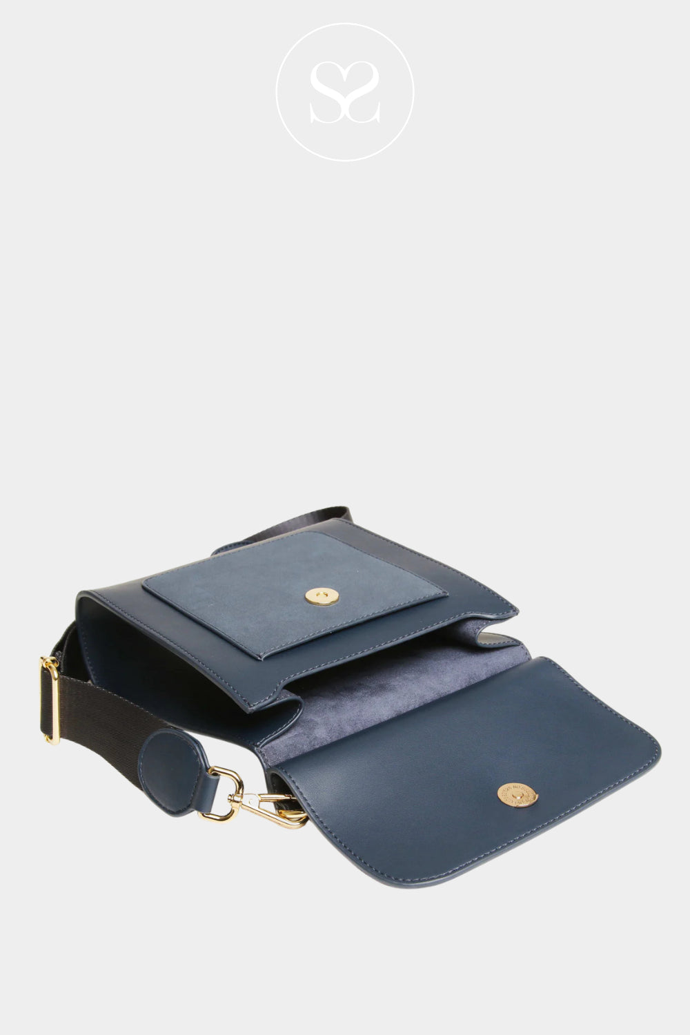 ALICE WHEELER NAVY CROSSBODY HANDBAG WITH SUEDE DETAILING FOR WOMEN