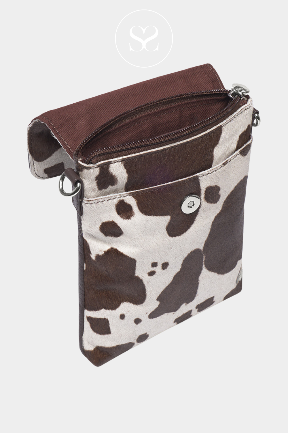 COW PRINT MOBILE PHONE CROSSBODY BAG FROM DEPECHE