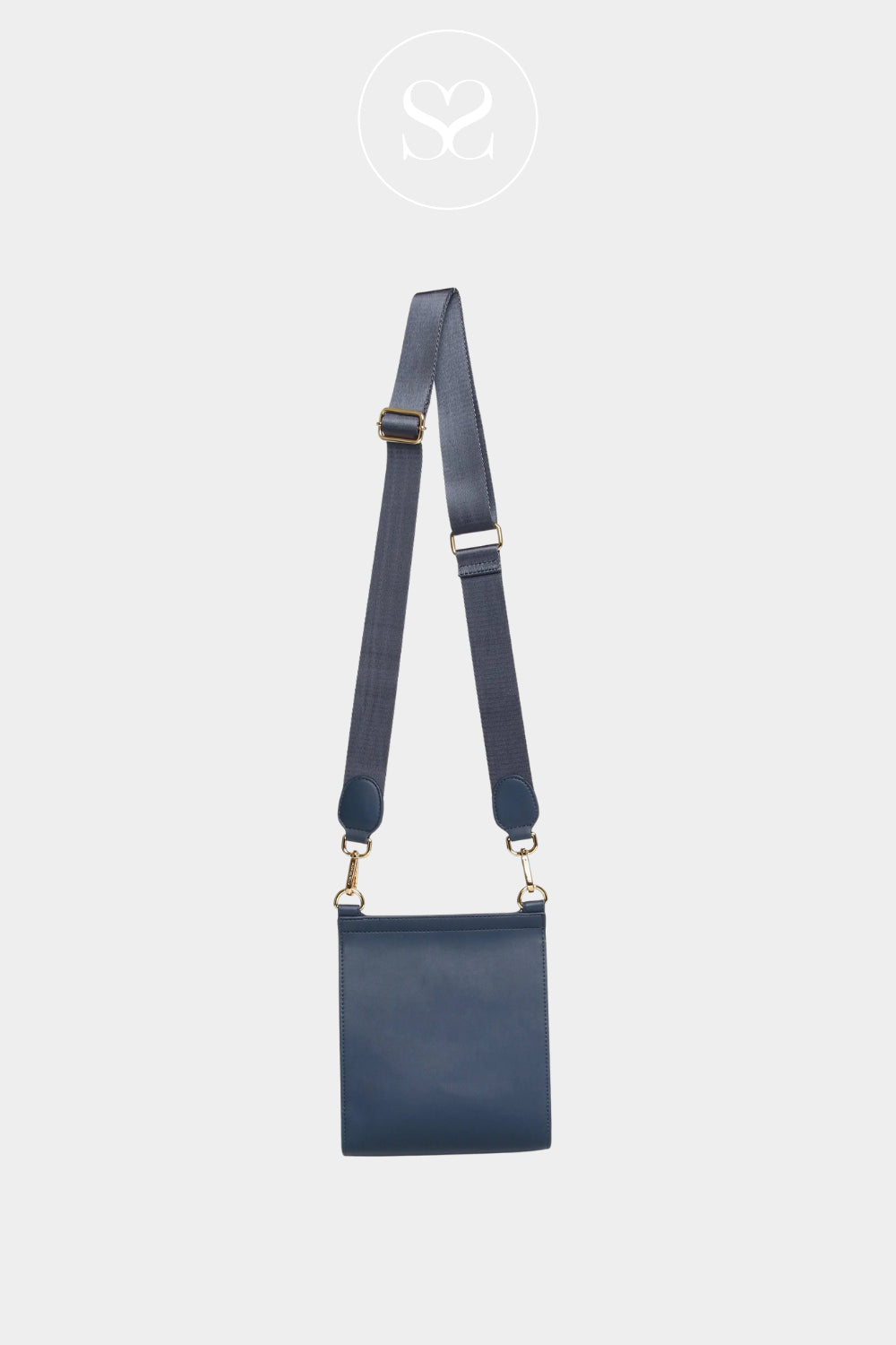 ALICE WHEELER NAVY CROSSBODY HANDBAG WITH ADJUSTABLE AND REMOVABLE STRAP