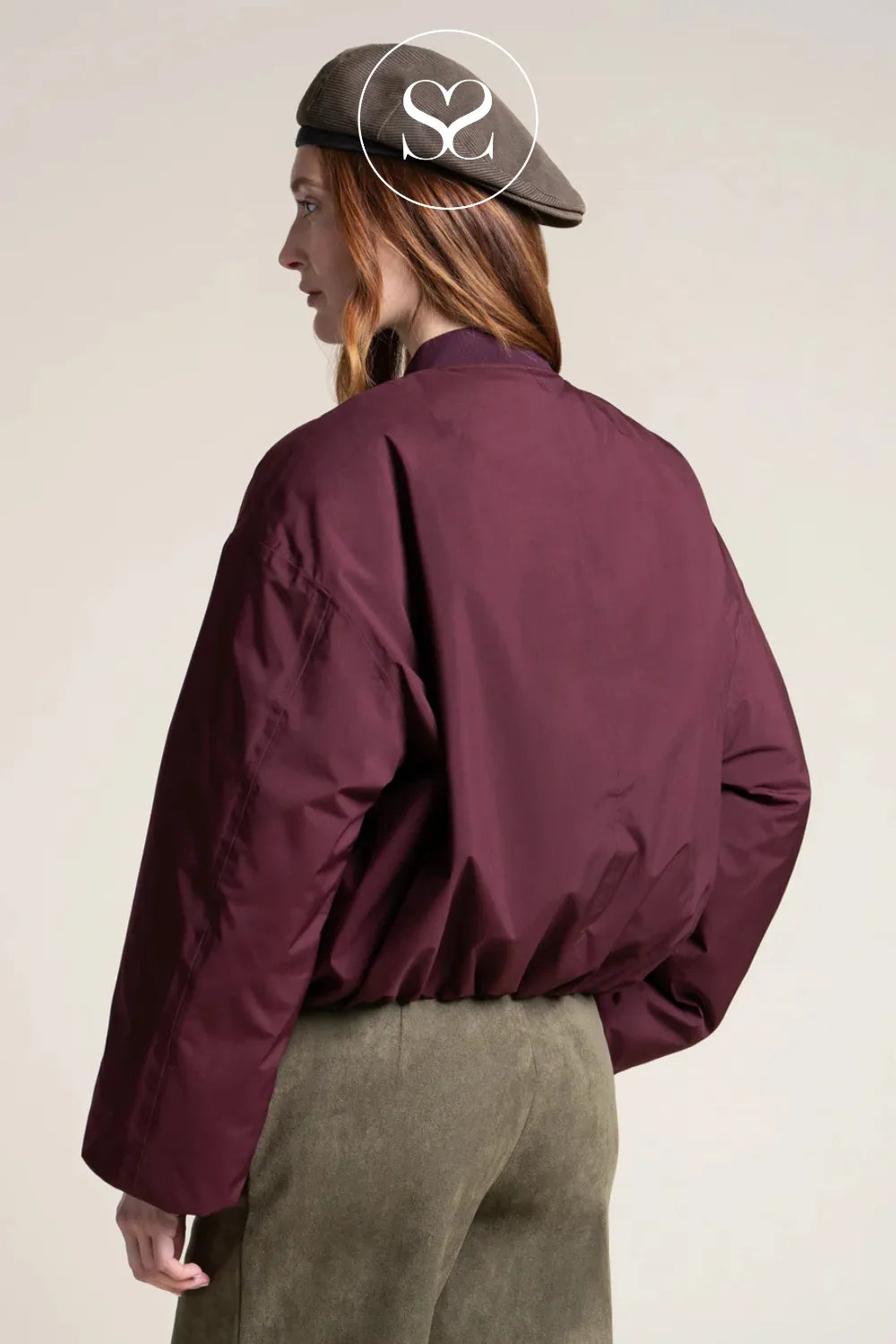 FLOTTE BURGUNDY WATERPROOF BOMBER JACKET ALESIA
