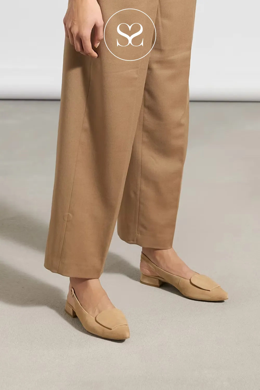 Paul Green Beige Block Heel Slingback Shoe 6090 | Paul Green Shoes