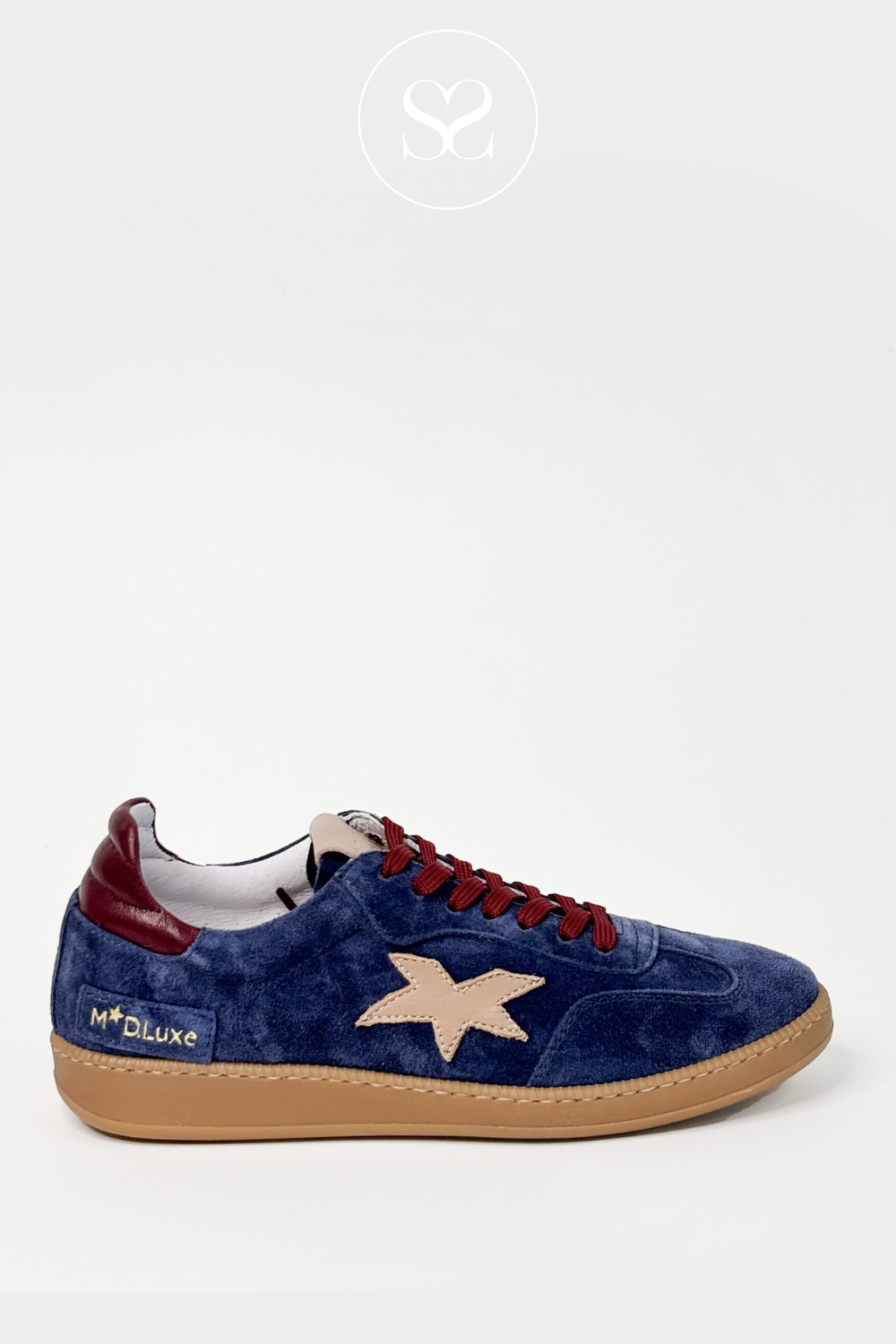 MELINE BLUE DENIM SUEDE LOW PROFILE TRAINERS W-85