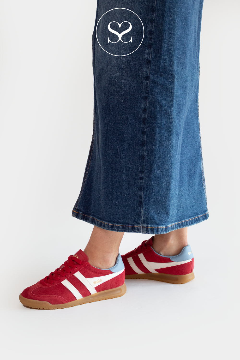GOLA TORPEDO RED/WHITE/BABY BLUE UM SOLE LACE UP SNEAKERS
