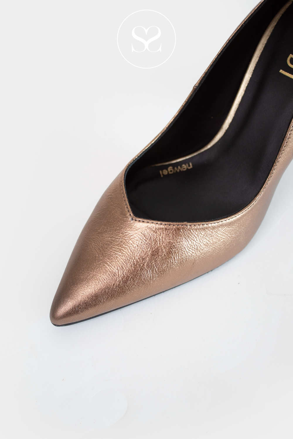 Lodi bronze leather occasion heels with gel cushioning ireland