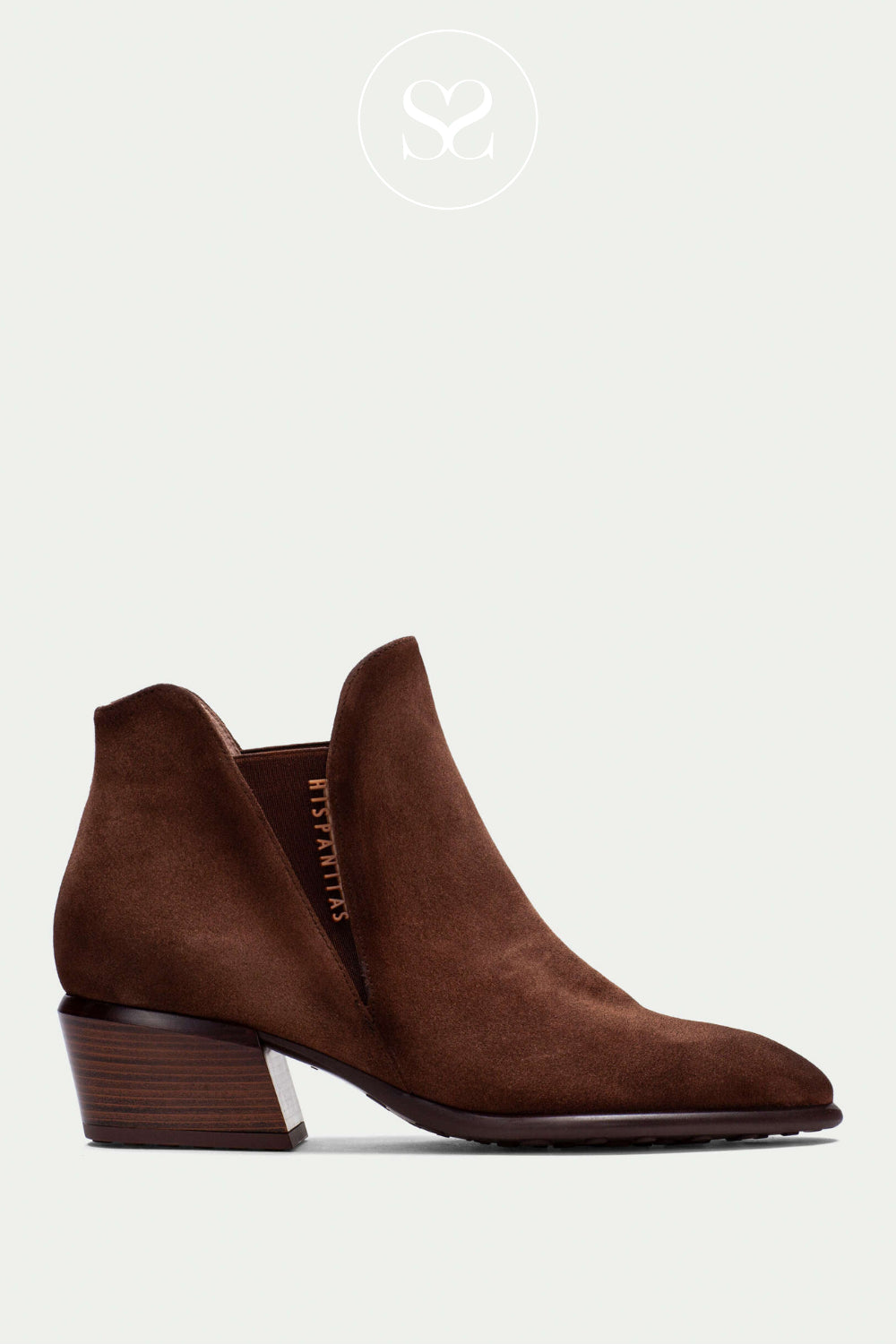 HISPANITAS BROWN SUEDE POINTED TOE CHELSEA BOOT PHI254383