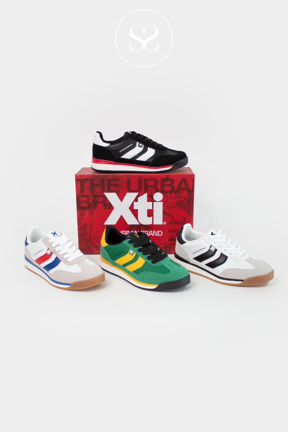 XTI GREEN/YELLOW RETRO SPORTY TRAINERS - 144587
