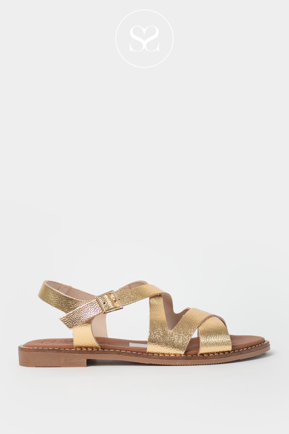 Oh My Sandals Gold Flat Sandals 5832 - Ireland