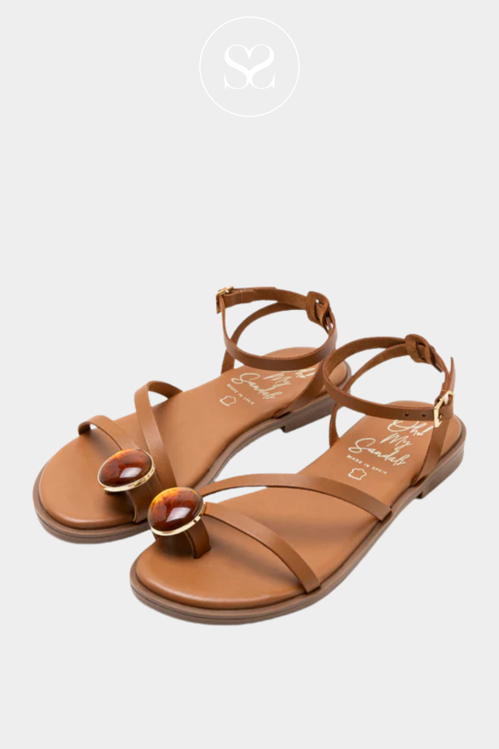 Oh My Sandals Tan Flat Sandals 5855