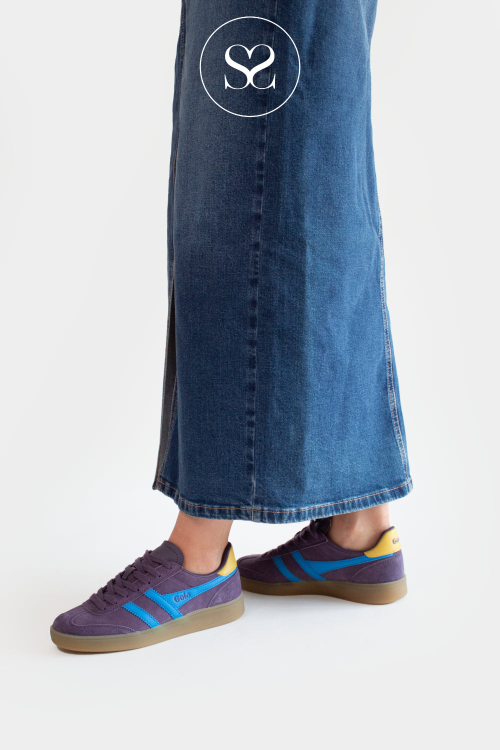 GOLA VIPER PURPLE/BLUE GUM SOLE LACE UP SNEAKERS.